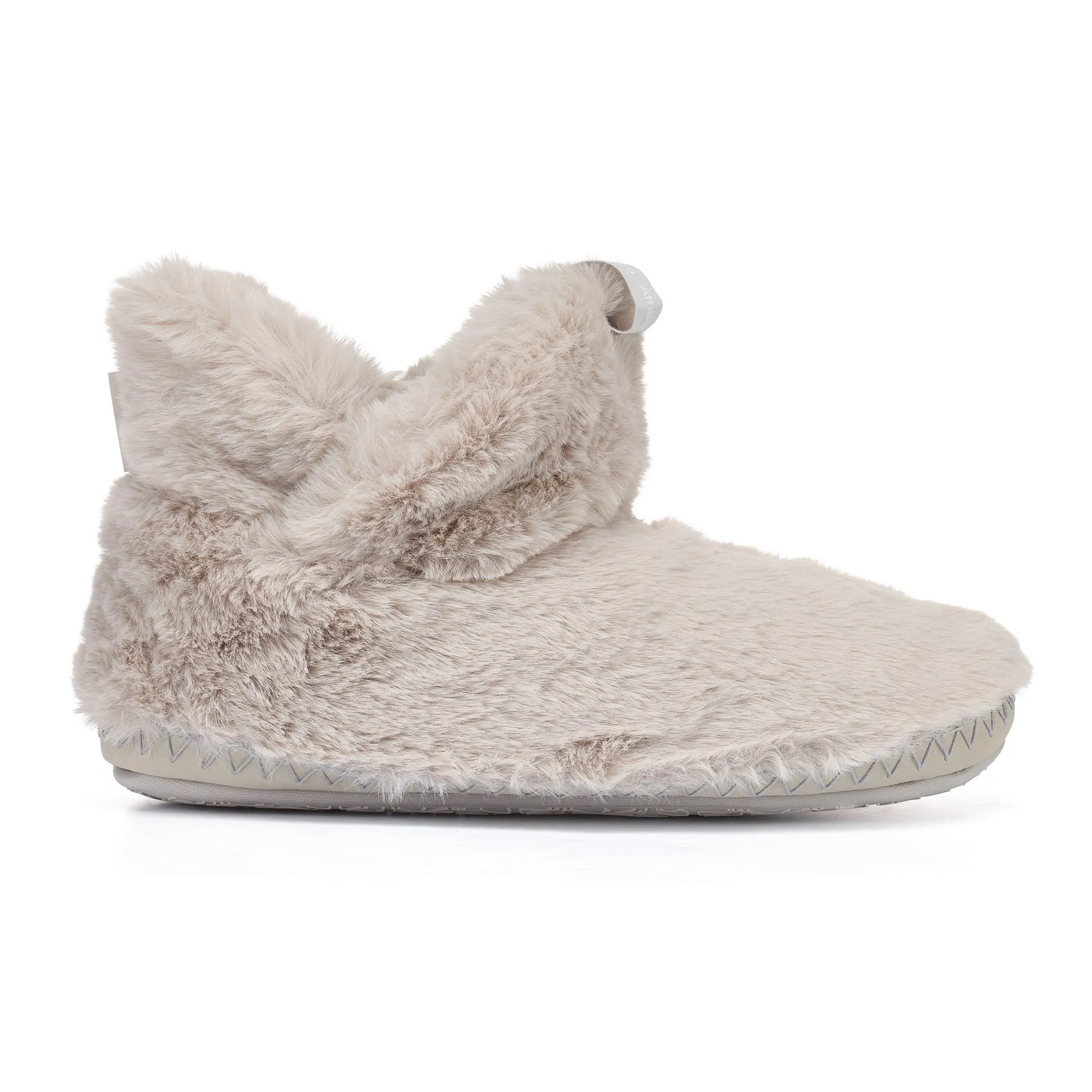 Harriet - 100% Recycled High Density Faux Fur Slipper Boot - Trace Grey