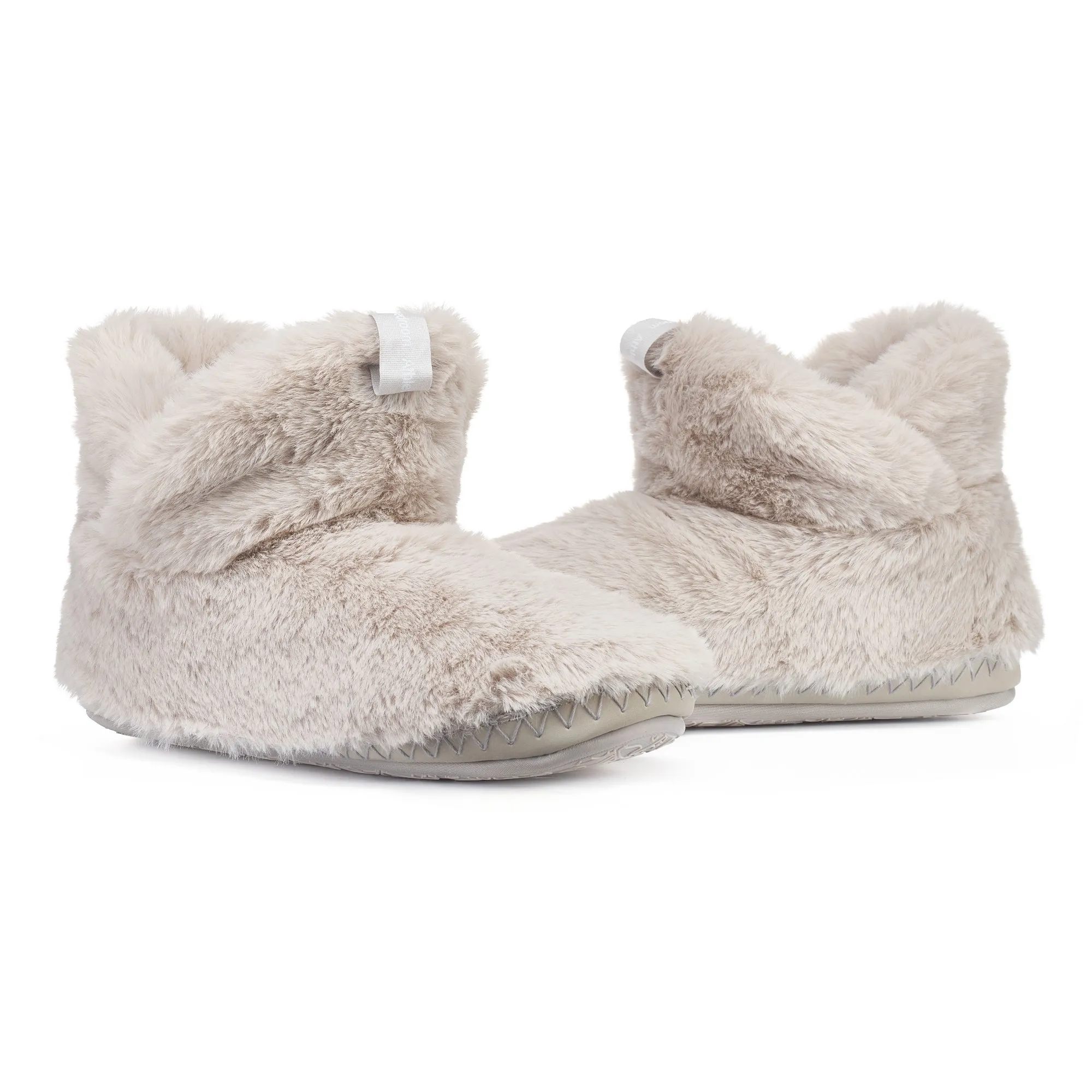 Harriet - 100% Recycled High Density Faux Fur Slipper Boot - Trace Grey