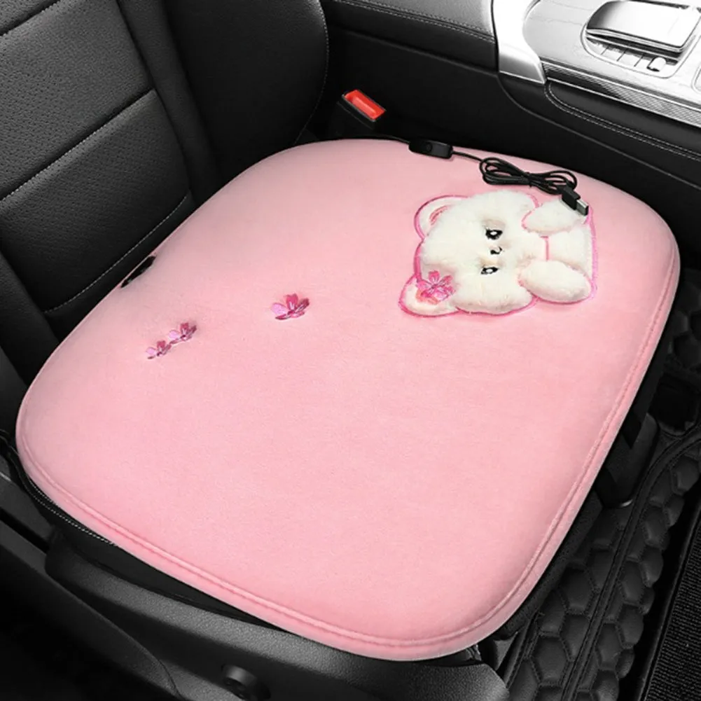 Heated Seat Cushion Pad Comfortable Seat Protector Cartoon Plush