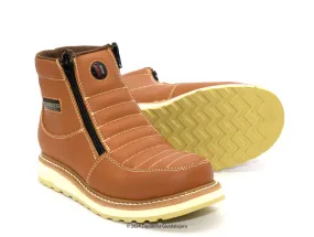 HM339 MEN 6" SOFT TOE DOUBLE ZIPPER HABANA LEATHER WORK BOOT