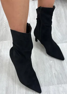 Iris Black Slouchy Suede Boots