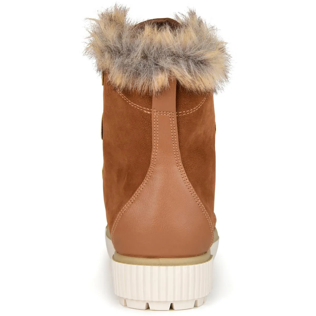 Journee Collection Womens GLACIER Faux Leather Leopard Print Shearling Boots