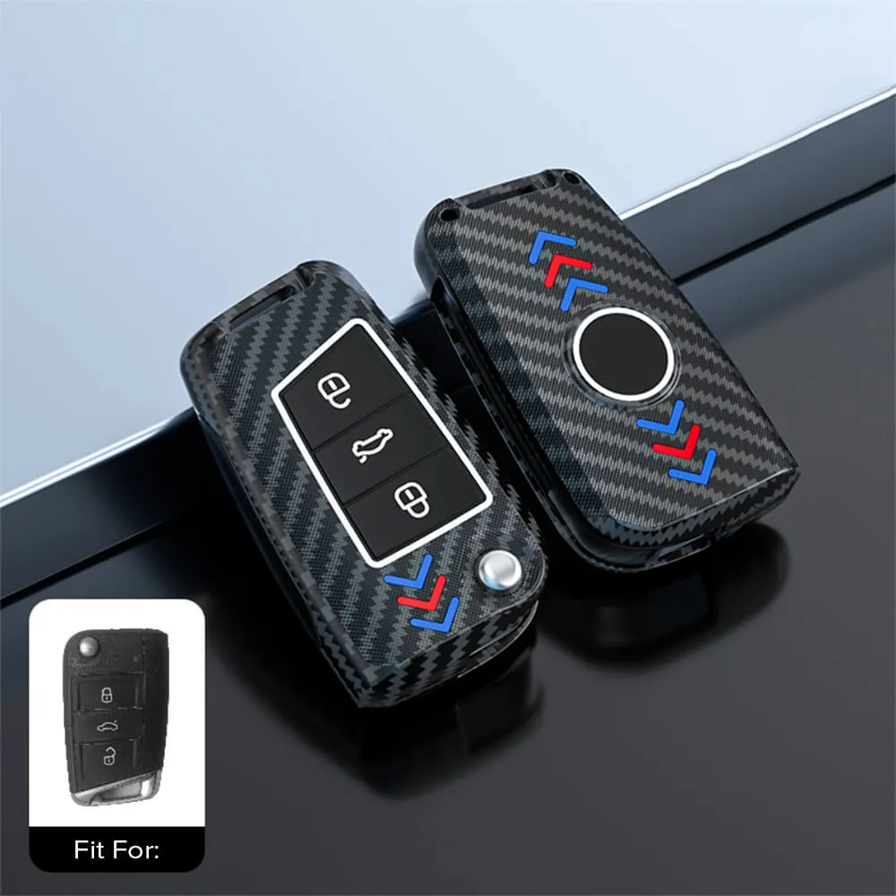 Keyzone ABS key cover for Octavia, Karoq, Superb, Kodiaq, Slavia Flip Key (ABS44_Sk)