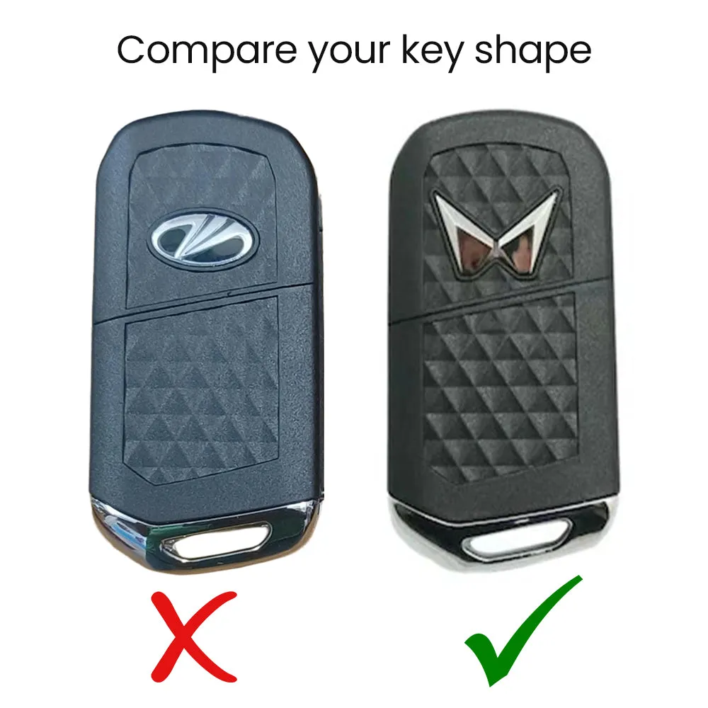 Keyzone ABS key cover for Thar, Thar Roxx, Bolero, Scorpio, XUV700, XUV400, XUV3x0, XUV300, TUV300, Marazzo flip key (ABS09)