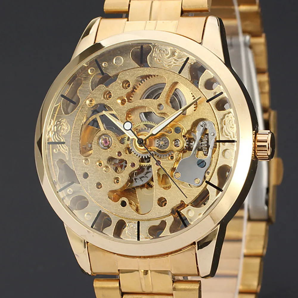Mens Hollow Skeleton Watch