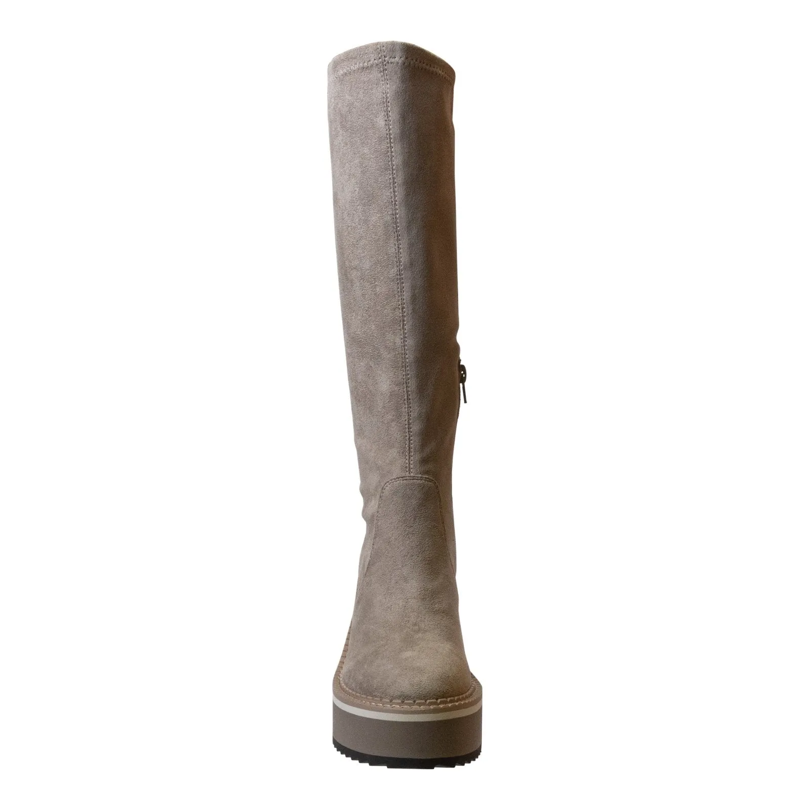 Naked Feet: APEX in GREIGE Wedge Knee High Boots