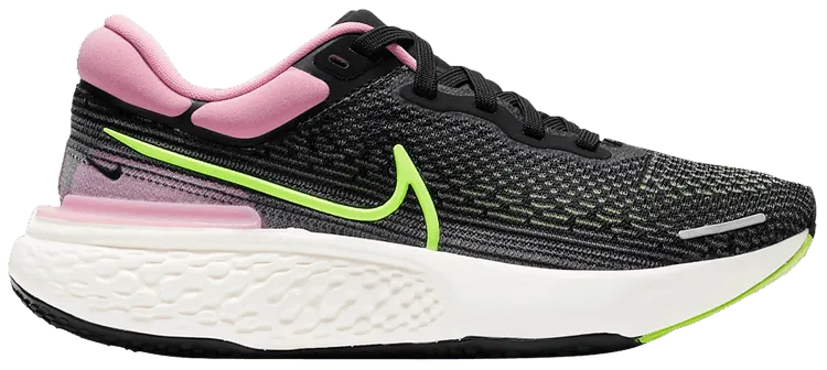 Nike Womens ZoomX Invincible Run Flyknit Running Shoes Runners - Black/Pink
