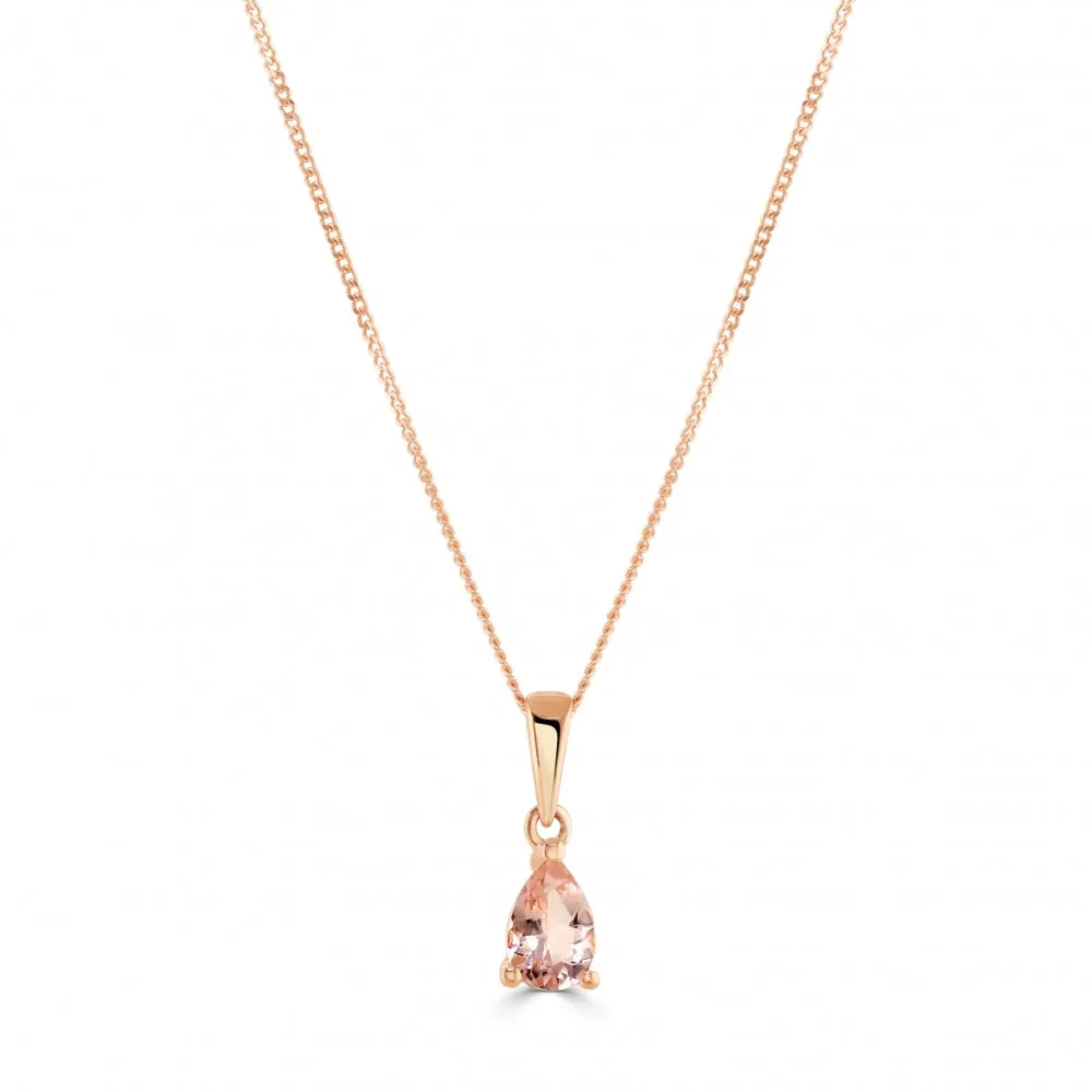 Pear Shaped Blue Topaz Pendant - White Gold