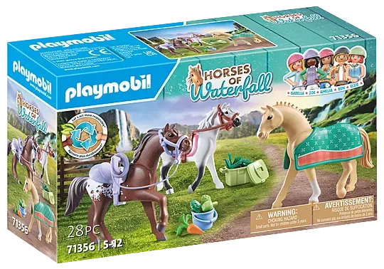 Playmobil Horses Of Waterfall Three Horses With Saddles #71356