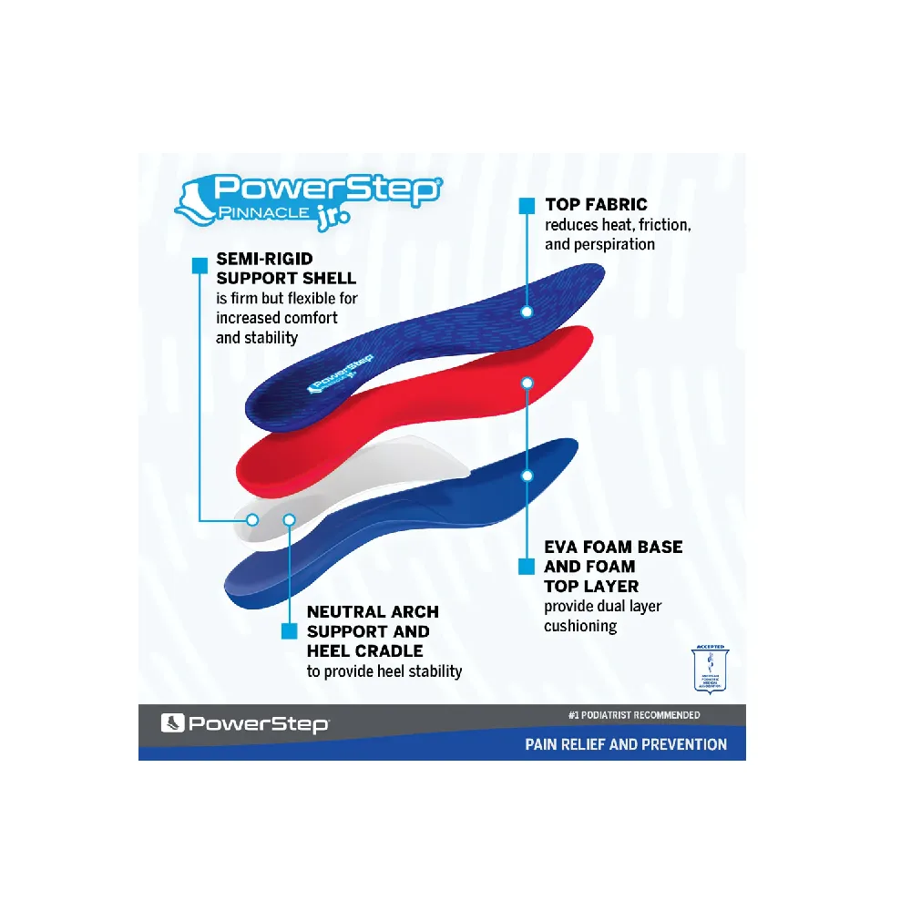 Powerstep Pinnacle Junior Full Length Insoles | One Pair