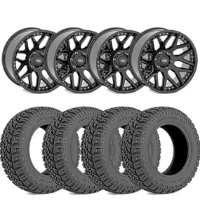 Rough Country 35X12.50R20 Tires & Rough Country 95 Series Wheel Package | 2022-2025 Toyota Tundra