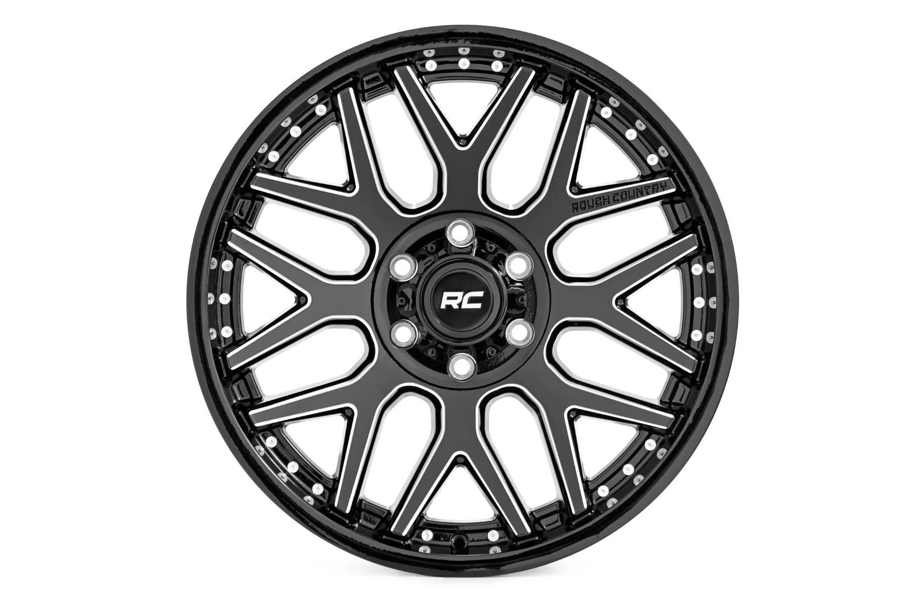 Rough Country 35X12.50R20 Tires & Rough Country 95 Series Wheel Package Machined | 2022-2025 Toyota Tundra
