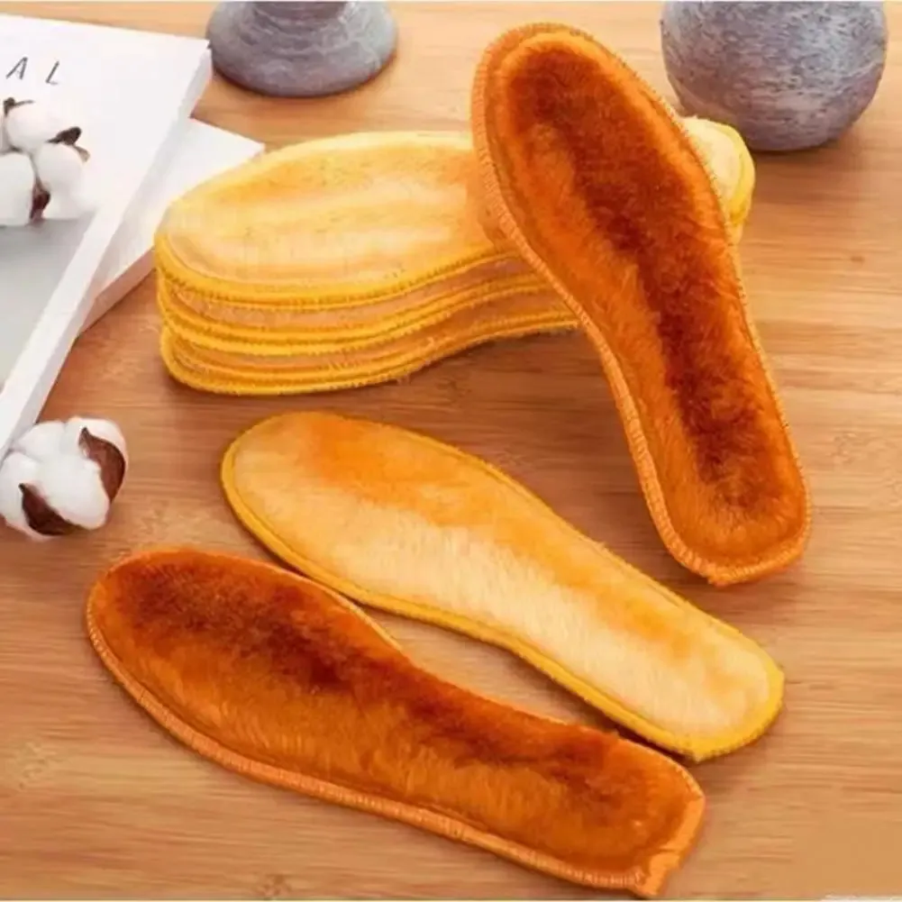 Shoe Insoles Faux Wool Soft Sweat-absorbing Women Men Keep Warm Thermal Insert Insoles.