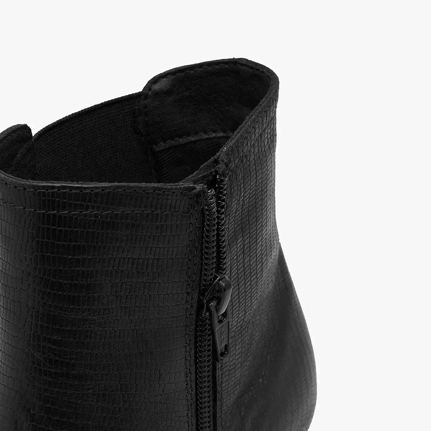 Textured High Ankle Boots