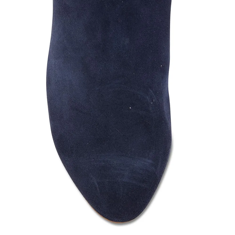 Tokyo Boot in Navy Suede