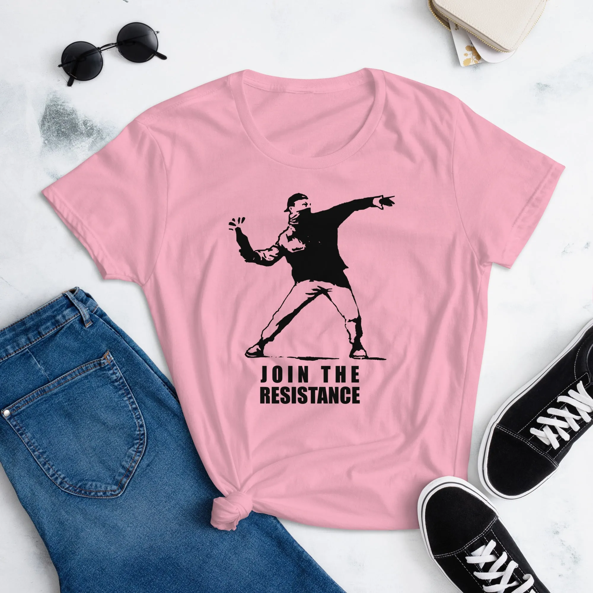 Women's Join The Resistance Molotov Tee, Anti Fascism Short Sleeve T-shirt