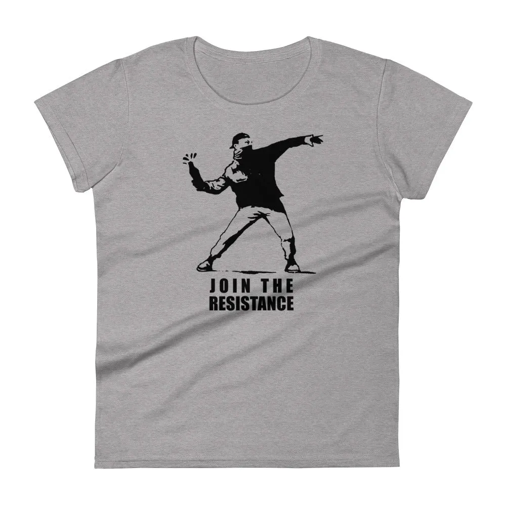 Women's Join The Resistance Molotov Tee, Anti Fascism Short Sleeve T-shirt